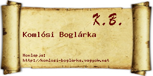Komlósi Boglárka névjegykártya
